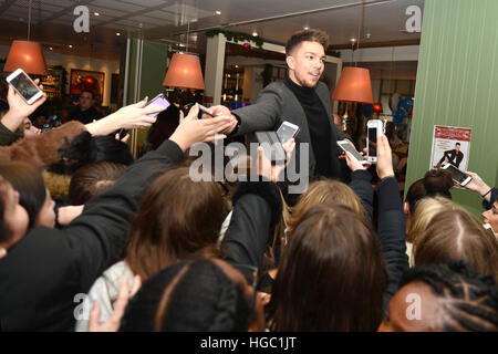 Matt Terry meets fans in his hometown of Bromley  Featuring: Matt Terry Where: Bromley, United Kingdom When: 07 Dec 2016 Stock Photo