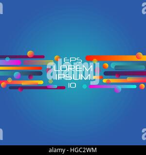 Abstract retro background with horizontal multicolored geometric shapes like space. Vector illustration. Stock Vector