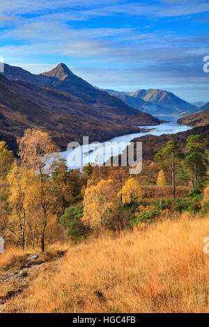 The Pap of Glen and Loch Leven captured from the footpath to Mamore Lodge. Stock Photo