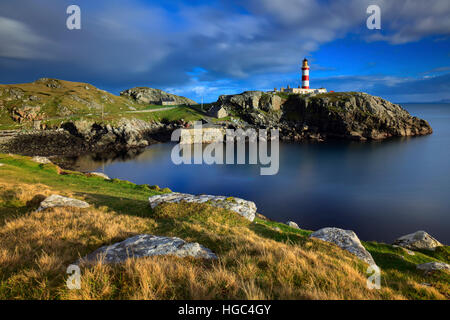 Eilean Glas Lighthouse on the Isle of Scalpay in the Outer Hebrides Stock Photo