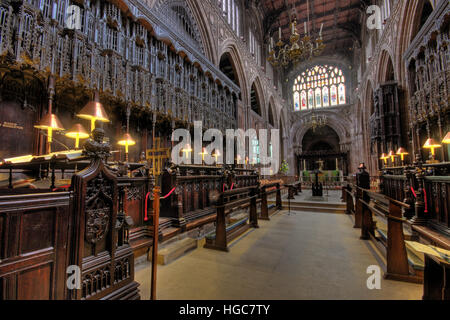 Manchester Cathedral Choir Area, North West England, UK Stock Photo