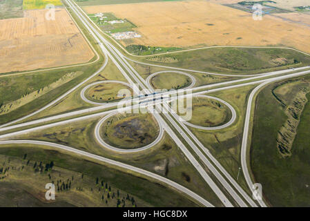 View at fields in Alberta province, Canada Stock Photo