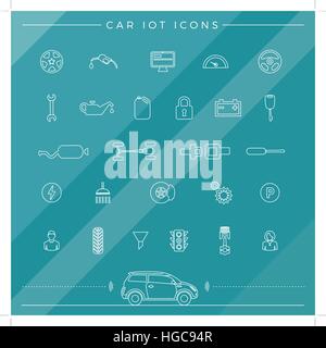 Internet Of Things For The Car Icons Stock Vector
