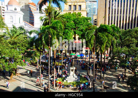 View of the Berrio square in Medellin, Colombia Stock Photo