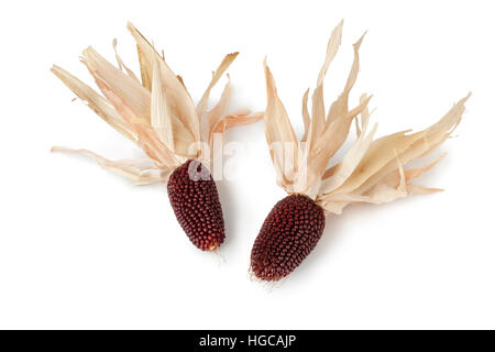 Strawberry Corn ears on white background Stock Photo