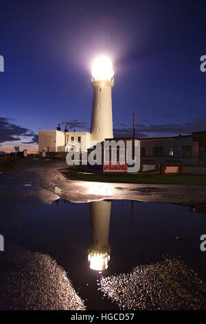 Flambrough lighthouse, east yorkshire coast Stock Photo