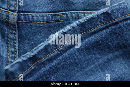 Blue denim jeans texture and background Stock Photo