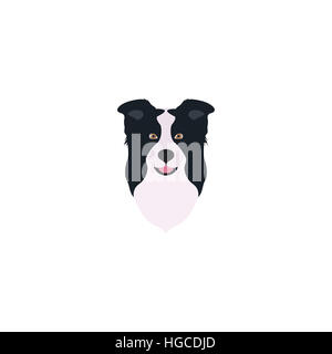 Abstract vector illustration of border collie head. Stock Photo