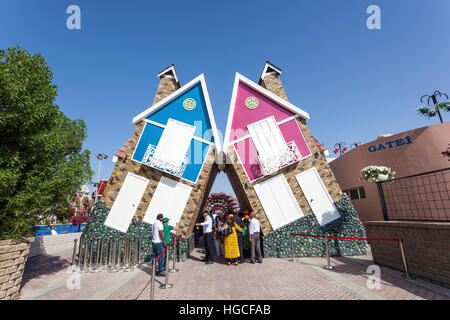 Entrance to the Miracle Garden in Dubai. United Arab Emirates, Middle East Stock Photo