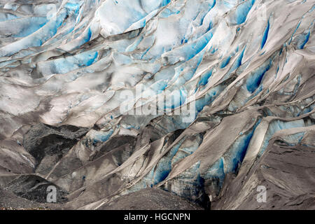 Reid Glacier - Glacier Bay National Park, Alaska. Patterns of ice and snow on the Reid Glacier in Glacier Bay National Park, Alaska. Reid Glacier is a Stock Photo