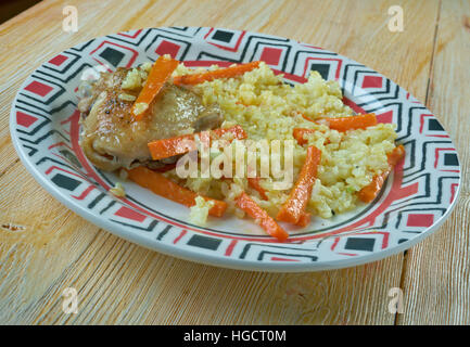 Persian Carrot rice Havij Polo Stock Photo