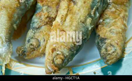 friteeratut muikut - Finnish  Fried whitefish Stock Photo