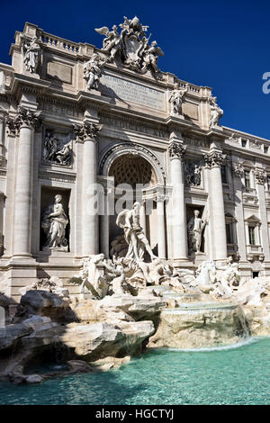Vertical view on famous  Trevi Fountain, vertical view , Rome,  capital of Italy and  Lazio region, Europe