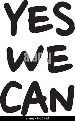 Yes we can. Statement. Stock Vector