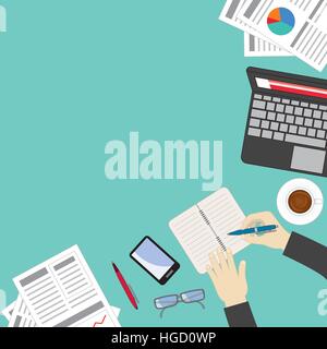 Modern workplace - vektor flat style Stock Vector Image & Art - Alamy