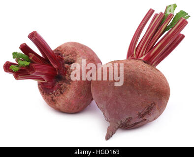 Two fresh Beets over white background Stock Photo