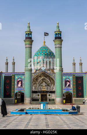 Courtyard of Holy shrine of Imamzadeh Helal Ali (Hilal ibn Ali) in Aran va Bidgol, Isfahan Province in Iran Stock Photo