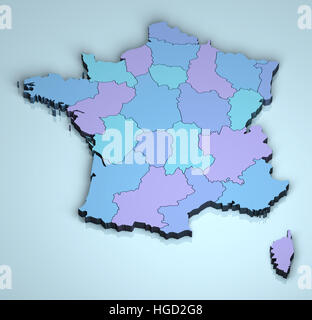 Map of France in Provinces Stock Photo - Alamy