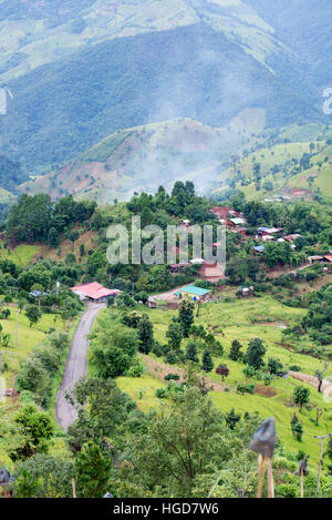 Rice and corn plantation in the northern part of Thailand Stock Photo