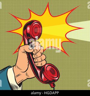 retro handset and light Stock Vector