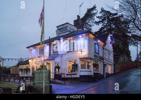 Jolly Sailor pub exterior at night, The Hythe, Maldon, Essex, England Stock Photo