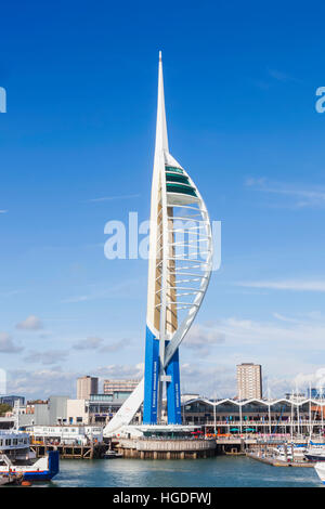 England, Hampshire, Portsmouth, Spinnaker Tower and City Skyline Stock Photo