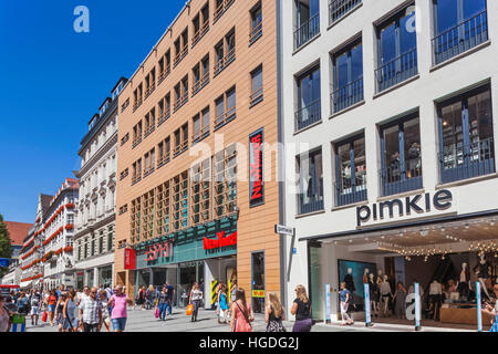 Germany, Bavaria, Munich, Kaufingerstrasse Shopping Street Stock Photo