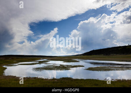 WY02016-00...WYOMING - The Hayden Valley near Alum Creek in Yellowstone National Park. Stock Photo