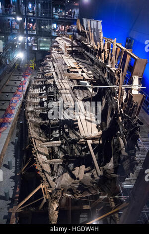 The Mary Rose is a16th century warship on display at Portsmouth's Historic Dockyard museum Stock Photo