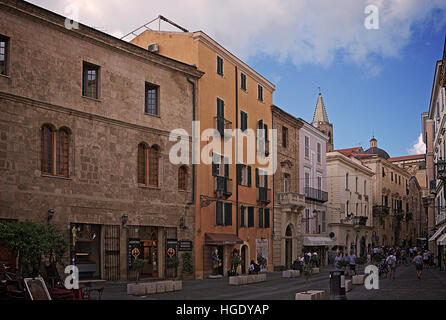 Piazza Civica Alghero Sardinia  Italy Stock Photo