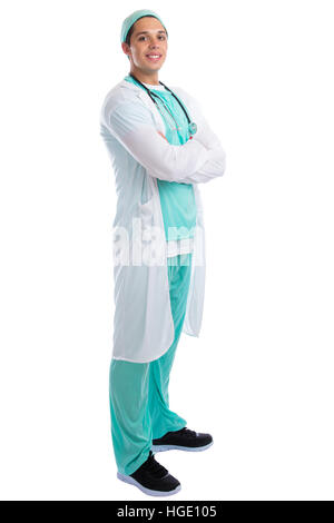 Doctor occupation job smiling standing full body portrait isolated on a white background Stock Photo