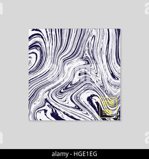 Abstract card with liquid lines. Marble effect. Vector illustration. Stock Vector