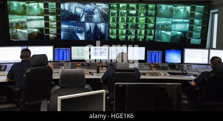The baggage sorting control room at Stuttgart Airport in Stuttgart, Germany. Stock Photo