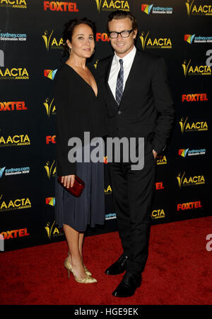 Hamburg, Germany. 06th Jan, 2017. Simon Baker & wife Rebecca Rigg arrive at the 6th AACTA International Awards at Avalon Hollywood on January 6, 2017 in Los Angeles | usage worldwide © dpa/Alamy Live News Stock Photo