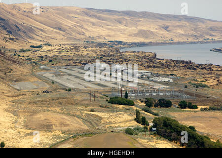 Site of the Columbia Aluminum Smelting plant on the Columbia River Stock Photo