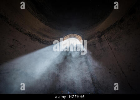 Inside the ancient type of evaporative cooler called Yakhchal, also known as Ice house in Kashan capital of Kashan County, Iran Stock Photo