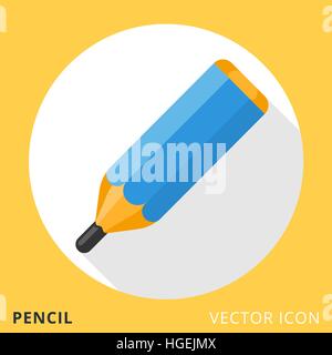 Pencil Flat Vector Icon Stock Vector