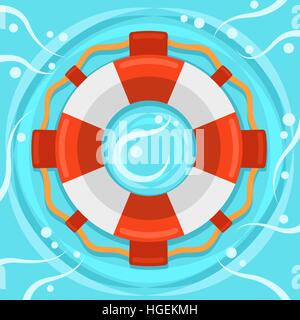 Lifebuoy flat color vector icon Stock Vector