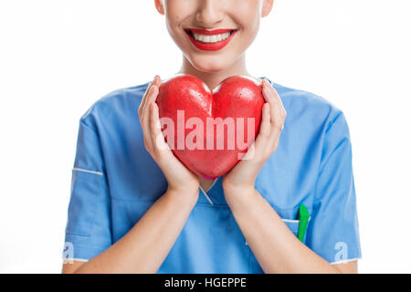 Cardiologist with heart shape Stock Photo