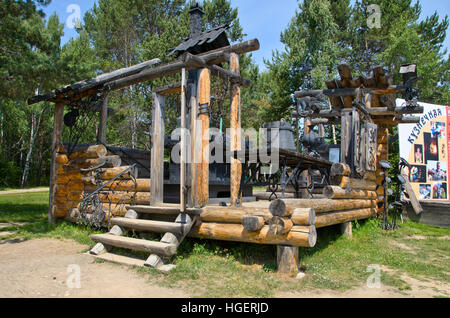 Taltsy Museum f Wooden Architectural and Ethonography near Irkutsk town. Stock Photo