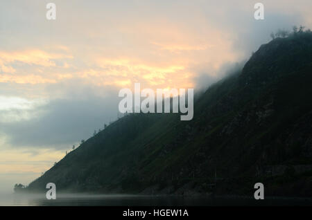 Twilight over Lake Baikal, Siberia, in summer. Stock Photo