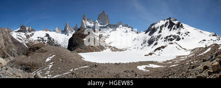 Laguna de los Tres and Mount Fitz Roy, El Chalten, Patagonia, Argentina, South America Stock Photo