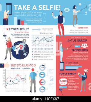Take a Selfie - poster, brochure cover template Stock Vector