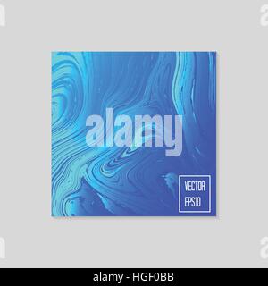 Abstract card with liquid lines. Marble effect. Vector illustration. Stock Vector