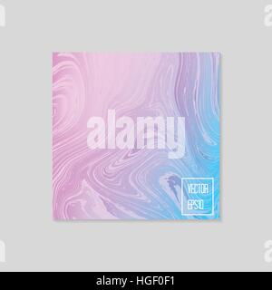 Abstract card with liquid lines. Marble effect. Vector illustration. Stock Vector