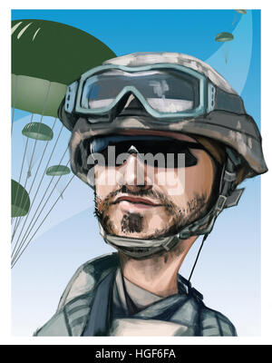 United States paratrooper Stock Photo