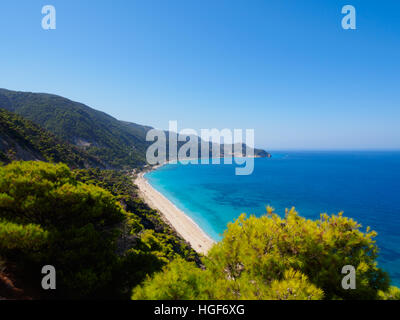 Pefkoulia beach near Agios Nikitas on Lefkada, Greece Stock Photo