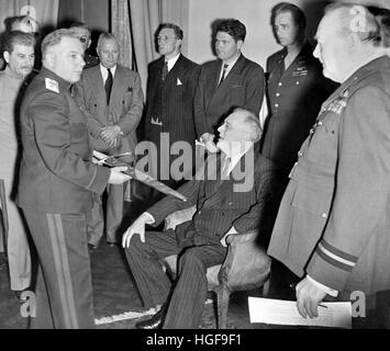 WINSTON CHURCHILL and Joseph Stalin at presentation of the Sword of ...