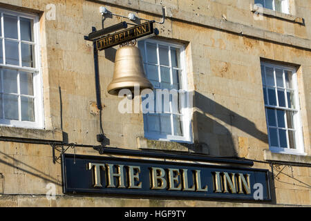 The Bell Inn traditional english pub in the village of Moreton-in-marsh,cotswolds,England Stock Photo