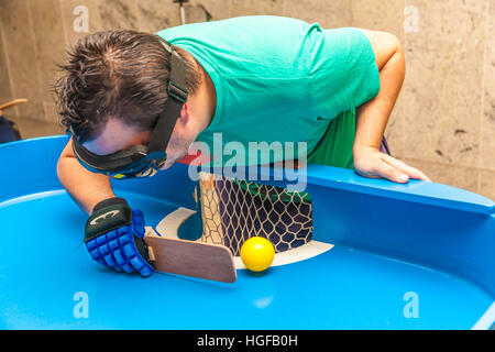 Blind people playing showdown game. Stock Photo